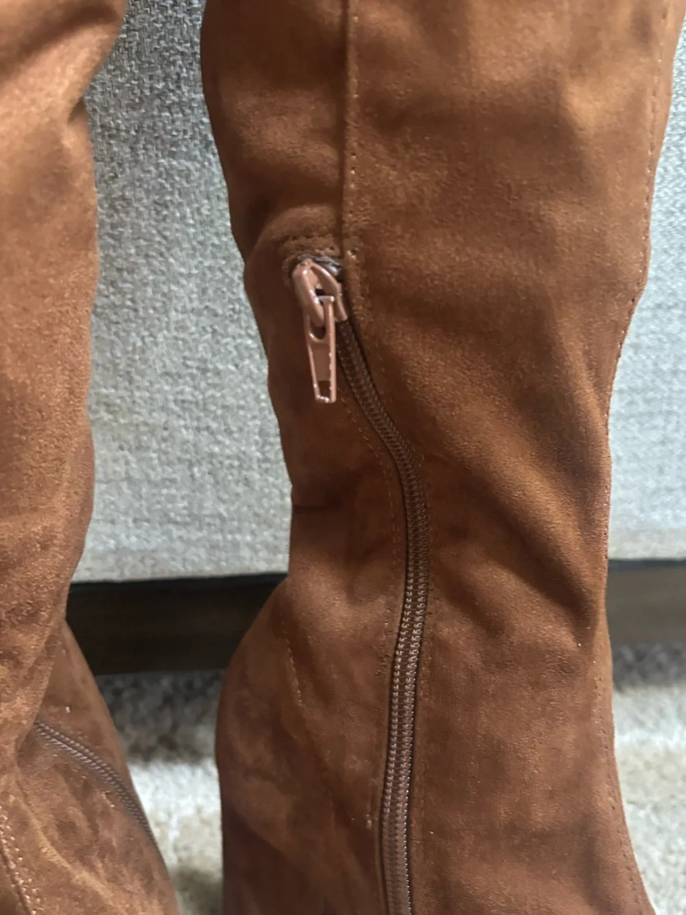Steve Madden Tall Suede Over-the-Knee Block Heel Boot in Chestnut Brown